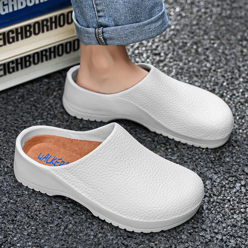 Couple Chef Shoes Four Seasons Waterproof Anti slip Men's and Women's casual Business Work Shoes Fashion comfort Half EVA Shoes