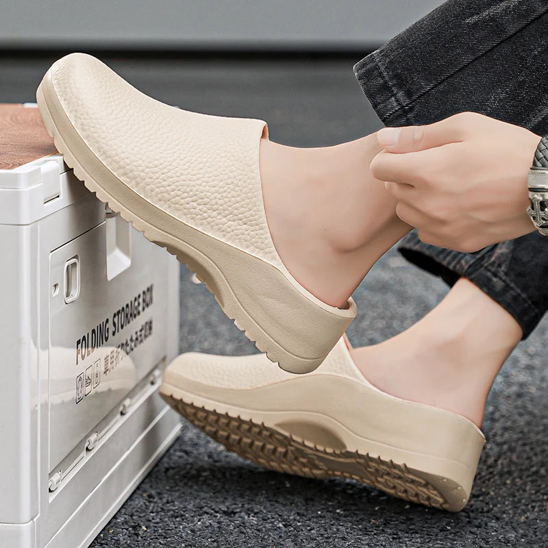 Couple Chef Shoes Four Seasons Waterproof Anti slip Men's and Women's casual Business Work Shoes Fashion comfort Half EVA Shoes