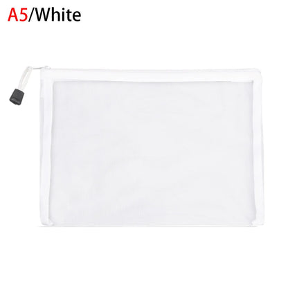 New Simple Transparent Mesh Cosmetic Storage Bag Clear Zipper  Pencil Case Nylon Makeup Pouch Portable Travel Toiletries Handbag