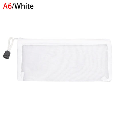 New Simple Transparent Mesh Cosmetic Storage Bag Clear Zipper  Pencil Case Nylon Makeup Pouch Portable Travel Toiletries Handbag