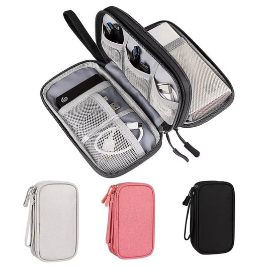 New Travel Organizer Bag Cable Storage Organizers Pouch Carry Case Portable Waterproof Double Layers Storage Bags For Cable Cord
