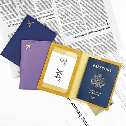 Luxury Gold Airplane Passport Cover Custom Name Men Women Business Passport Holder Personalized Logo Initials Travel Accessories