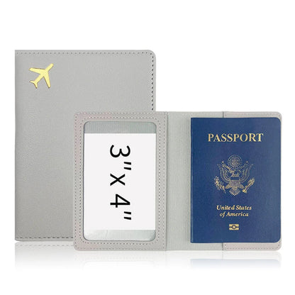 Luxury Gold Airplane Passport Cover Custom Name Men Women Business Passport Holder Personalized Logo Initials Travel Accessories