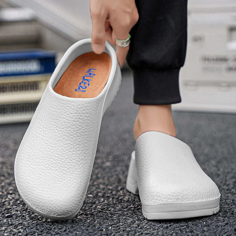 Couple Chef Shoes Four Seasons Waterproof  Anti slip Men's and Women's casual Business Work Shoes Fashion comfort Half EVA Shoes