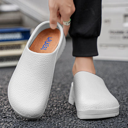 Couple Chef Shoes Four Seasons Waterproof  Anti slip Men's and Women's casual Business Work Shoes Fashion comfort Half EVA Shoes