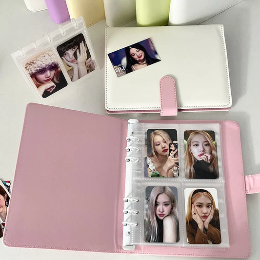 INS Pu Leather Photocards Holder Album Cards Collect Book Idol Kpop Photo Card Storage Book Binder Cover Binding Machine 포토카드 바인