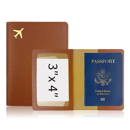 Luxury Gold Airplane Passport Cover Custom Name Men Women Business Passport Holder Personalized Logo Initials Travel Accessories