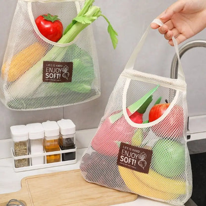 Vegetable Underwear Socks Sundries Storage Bag Hollow Widen Handle Hanging Net Organizer Reusable Large Capacity