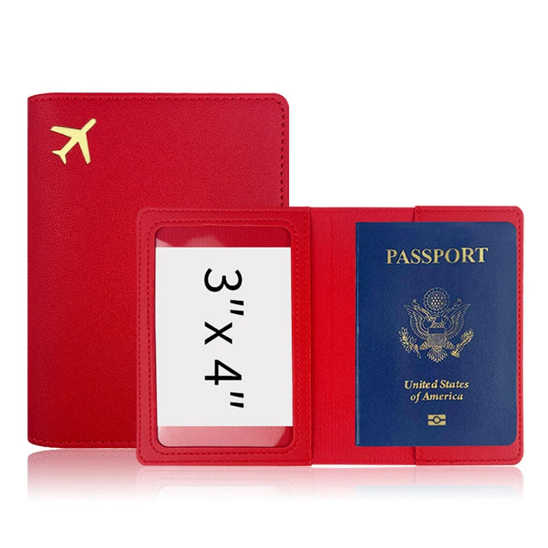 Luxury Gold Airplane Passport Cover Custom Name Men Women Business Passport Holder Personalized Logo Initials Travel Accessories
