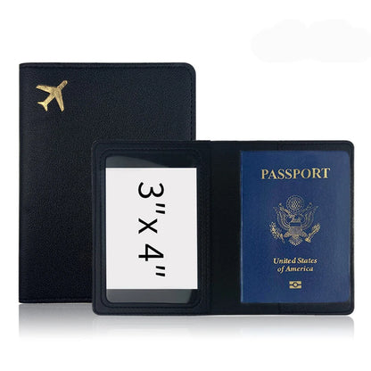 Luxury Gold Airplane Passport Cover Custom Name Men Women Business Passport Holder Personalized Logo Initials Travel Accessories